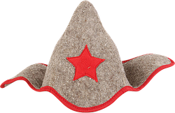 Изображение товара Шапка для бани и сауны ГЛАВБАНЯ Буденовка, серый войлок, Арт. Б413/Б414