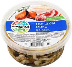 Морской микс МЕРИДИАН в масле, 430г