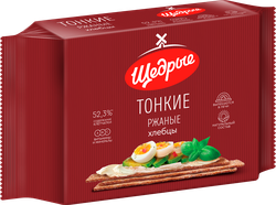 Хлебцы ржаные ЩЕДРЫЕ тонкие, 170г