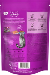 Корм сухой для взрослых кошек WHISKAS Вкусные подушечки с нежным паштетом, Аппетитный обед с лососем, 350г