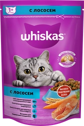 Корм сухой для взрослых кошек WHISKAS Вкусные подушечки с нежным паштетом, Аппетитный обед с лососем, 350г