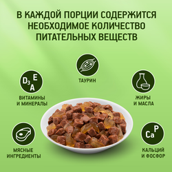 Корм консервированный для взрослых кошек KITEKAT Сочная говядина с 
говядиной в желе, 85г