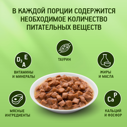 Корм консервированный для кошек KITEKAT c сочными кусочками курицы в соусе, 85г