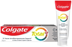 Зубная паста COLGATE Total 12 Чистая мята с цинком и аргинином для комплексной антибактериальной защиты, 75мл