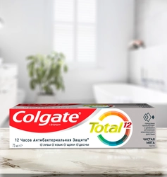 Зубная паста COLGATE Total 12 Чистая мята с цинком и аргинином для комплексной антибактериальной защиты, 75мл