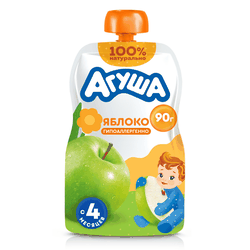 Пюре фруктовое детское АГУША Яблоко, с 4 месяцев, 90г