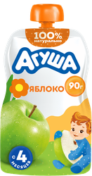 Пюре фруктовое детское АГУША Яблоко, с 4 месяцев, 90г