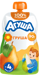 Пюре фруктовое детское АГУША Груша, с 4 месяцев, 90г