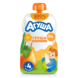 Пюре фруктовое детское АГУША Груша, с 4 месяцев, 90г