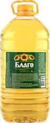 Масло подсолнечное БЛАГО рафинированное дезодорированное высший сорт, 5л