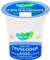 Йогурт LACTICA Греческий Натуральный 4%, без змж, 120г