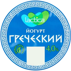 Йогурт LACTICA Греческий Натуральный 4%, без змж, 120г