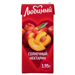 Нектар Любимый Солнечный нектарин с мякотью, 1.93л