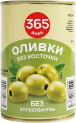 Оливки без косточки 365 ДНЕЙ зеленые, 300/314мл