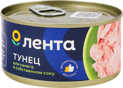 Тунец ЛЕНТА рубленный в собственном соку, 185г
