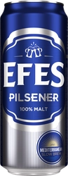 Пиво светлое EFES Pilsener пастеризованное, 5%, ж/б, 0.45 л