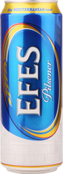 Пиво светлое EFES Pilsener пастеризованное, 5%, ж/б, 0.45 л