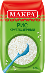Изображение товара Рис круглозерный MAKFA шлифованный, 800г