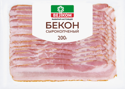 Изображение товара Бекон сырокопченый ВЕЛКОМ, нарезка, 200г