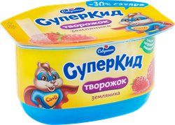 Паста творожная САВУШКИН Суперкид Земляника 3,5%, без змж, 110г