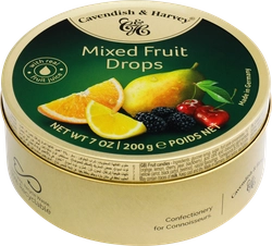 Леденцы CAVENDISH&HARVEY Mixed Fruit Drops Фруктовый микс, 200г