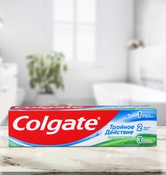 Зубная паста COLGATE Тройное действие Натуральная мята для защиты от кариеса, удаления потемнений с зубов и свежего дыхания, 50мл