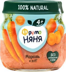 Пюре овощное ФРУТОНЯНЯ Морковь, с 4 месяцев, 80г