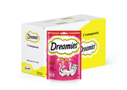 Лакомство для кошек DREAMIES Подушечки с говядиной, 140г