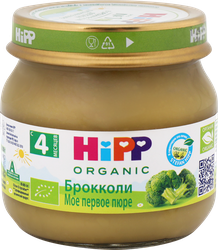 Изображение товара Пюре овощное HIPP Organic, Мое первое пюре Брокколи, с 4 месяцев, 80г