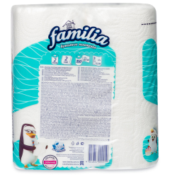 Полотенца бумажные FAMILIA 2-слоя белые, 2шт
