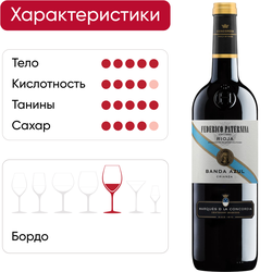 Вино MARQUES D LA CONCORDIA FEDERICO PATERNINA BANDA AZUL Риоха красное сухое, 0.75л