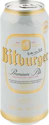 Пиво светлое BITBURGER фильтрованное непастеризованное, 4,8%, ж/б, 0.5л