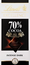 Шоколад горький LINDT Excellence 70% какао, 100г