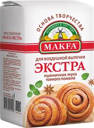 Мука пшеничная MAKFA Экстра хлебопекарная для воздушной выпечки, 2кг