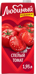 Изображение товара Нектар ЛЮБИМЫЙ Томатный с солью и мякотью, 1.93л