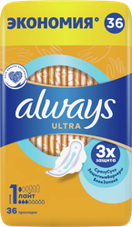 Изображение товара Прокладки ALWAYS Ultra Лайт, с крылышками, 36шт