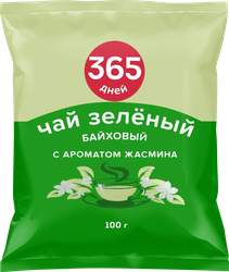Изображение товара Чай зеленый 365 ДНЕЙ Китайский с ароматом жасмина байховый листовой, 100г