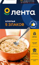 Изображение товара Хлопья мультизлаковые ЛЕНТА 5 злаков, 500г