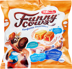 Конфеты ПОБЕДА ВКУСА Funny cows молочные, 250г