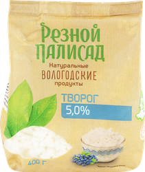 Творог РЕЗНОЙ ПАЛИСАД 5%, без змж, 400г