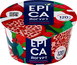 Йогурт EPICA с гранатом и малиной 4,8%, без змж, 130г