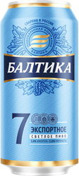 Пиво светлое БАЛТИКА Экспортное №7 пастеризованное 5,4%, ж/б, 0.9л