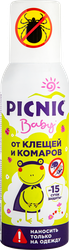 Аэрозоль от клещей и комаров детский PICNIC Baby, 125мл