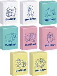 Ластик BERLINGO Animals прямоугольный 2,8х1,8х1см, Арт. Blc_00150