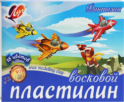 Пластилин ЛУЧ Фантазия, мягкий, восковой, 18 цветов