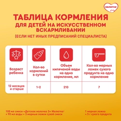 Молочко детское МАЛЮТКА 3, с 12 месяцев, 600г