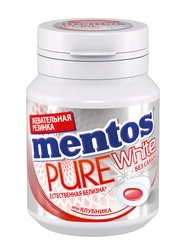 Жевательная резинка MENTOS Pure white со вкусом клубники, 54г