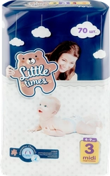 Подгузники детские LITTLE TIMES Midi 4–9кг, 70шт