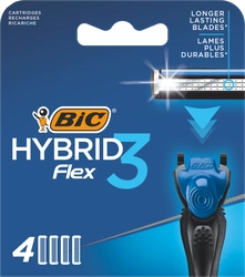 Кассеты сменные для бритья мужские BIC Hybrid 3 Flex подвижных лезвия, 4шт