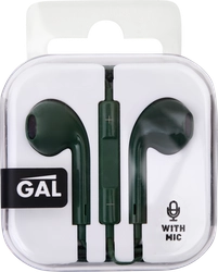 Наушники GAL с микрофоном, черные/зеленые, Арт. HM-060BK/-060GR